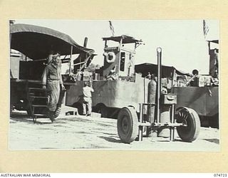 MADANG, NEW GUINEA. 1944. A SECTION OF THE 593RD UNITED STATES BARGE COMPANY REPAIR WORKSHOPS