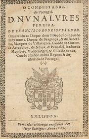 O condestabre de Portugal, : D. Nunoalvres Pereira
