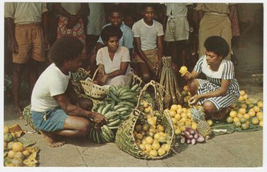 Fiji. Suva. Natural-fruit traders on the market