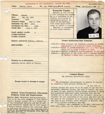 QUILOP, EUFEMIO JACOB - Alcatraz Number 1093 - Warden's Notebook