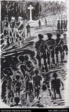 untitled [ceremony at War Memorial [Bomana?]]