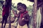 Young children in missionary-supplied clothing