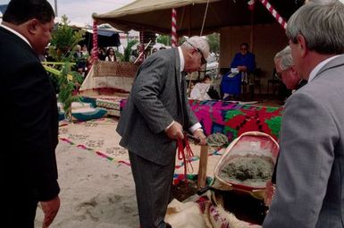 King Taufa'ahau Tupou IV helps lay foundations for new Grey Lynn church