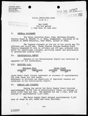 NOB GUAM - War Diary, 6/1-30/45