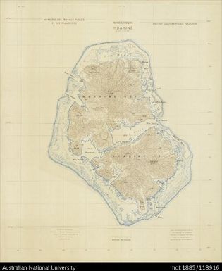 French Polynesia, Leeward Group, Huahine, Provisional Series, 1955, 1:40 000