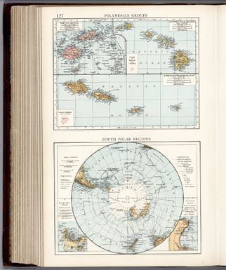 Polynesian Groups: Fiji Islands. Sandwich (Hawaii) Islands. Samoa or navigator Islands. (inset) County of Rutland. South Polar Regions. (insets) Kreguelen Island ; Victoria Land. (Published at the office of "The Times," London, 1900).