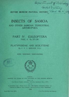 Insects of Samoa and other Samoan terrestrial arthropoda