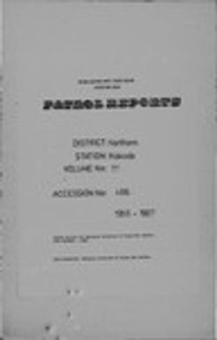 Patrol Reports. Northern District, Kokoda, 1956 - 1957