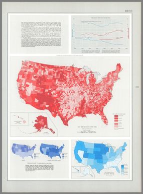 Trends in births and deaths / compiled from information provided by U. S. Public Health Service, 1967 -- Live birth rates : 1959-1961 -- Fertility-rate comparison : 1940-1960 : White - Negro and other races -- Life expectancy at birth : 1959-1961.