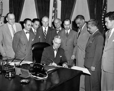 President Harry S. Truman Signs Philippine Immigration Bill