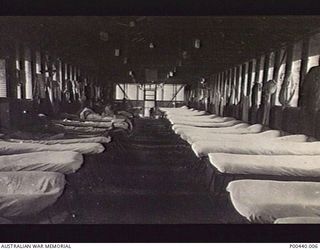 MILNE BAY, PAPUA. C.1942-12. INTERIOR OF ONE OF THE ISOLATION WARDS AT 110 AUSTRALIAN CASUALTY CLEARING STATION NEAR HAGITA FORD. (DONOR 4TH MILITARY DISTRICT, KESWICK BARRACKS)