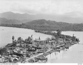 SALAMUA, NEW GUINEA. 1943-09-19. THE ISTHMUS CONNECTING THE MAINLAND AND THE PENINSULA