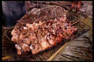 Cooked pig heads, Rarotonga