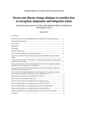 Ocean and climate change dialogue to consider how to strengthen adaptation and mitigation action