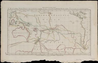 A map of the new discoveries in the south sea, with the tracks of the navigators (1784) Engraved by M. Smith