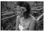 Young woman with hibiscus