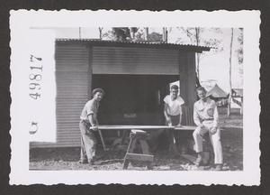 [Servicemen in Front of Shed, #1]