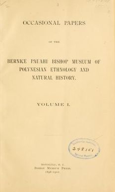 Occasional Papers of the Bernice Pauahi Bishop Museum of Polynesian Ethnology and Natural History