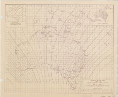 Australia and New Guinea, lines of equal magnetic declination as at 1960.5. Geopysical Section, Bureau of Mineral Resources, Geology and Geophysics