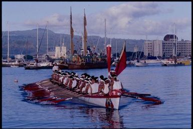 South Pacific Festival of the Arts, Apia, 1996. Va'a in Apia harbour