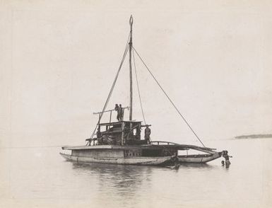 Boat on the ocean. From the album: Photographs of Apia, Samoa