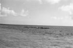 Canoe fleet on the lagoon. The outer islets can be seen in the background