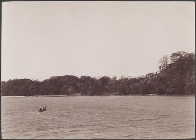 The mission house at Bungana, viewed from the anchorage, Solomon Islands, 1906 / J.W. Beattie