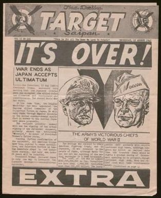 The Daily Target (Saipan, Northern Mariana Islands), Vol. 2, No. 101, Ed. 1, Wednesday, August 15, 1945, EXTRA