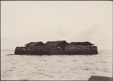 Newly erected artificial island near Fore Fou, Malaita, Solomon Islands, 1906, 1 / J.W. Beattie