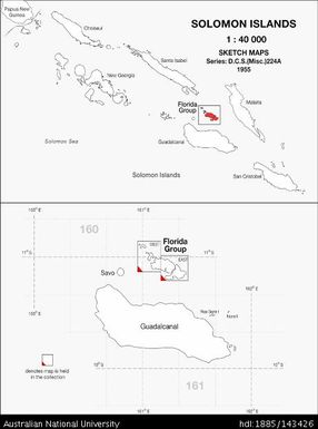 Solomon Islands INDEX, 1:40 000, Series: Sketch (D.C.S. (Misc) 224A), 1955