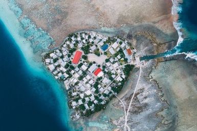 Aerial shot of Fakaofo, Tokelau