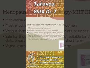 PART 5 Talanoa With Tema - Menopause hormone therapy