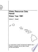 Water resources data Hawaii