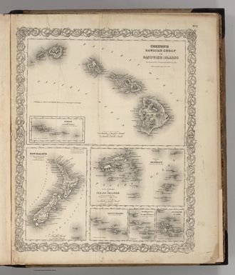 Colton's Hawaiian Group or Sandwich Islands. New Zealand. Viti Group or Feejee (Fiji)Islands. Tonga or Friendly Is. Samoan or Navigators Is. Society Islands. Marquesas or Washington Is. Galapacos (Galapagos) Islands. Surveyed by the U. S. Exploring Expedition, 1839-1841. Published by G.W. & C.B. Colton & Co., No. 172 William St. New York.
