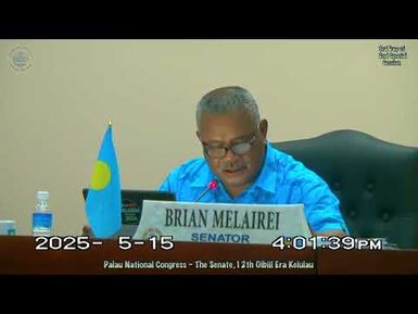Palau National Congress | 12th OEK, The Senate 3rd Day of 2nd Special Session