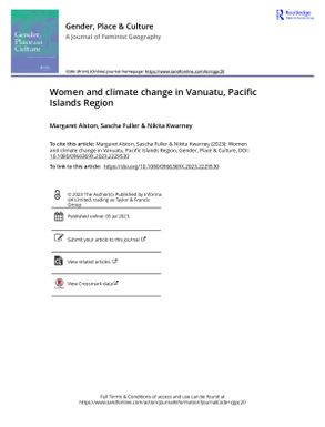 Women and Climate Change in Vanuatu, Pacific Islands Region