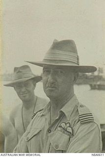 Madang, New Guinea. 1944-09-22. 117368 Flight Lieutenant Bertram Heath, veteran commercial pilot, now Directorate of Air Transport representative at No. 43 Operational Base Unit (OBU) RAAF