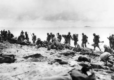 [Marines on Namur Island's Beach]