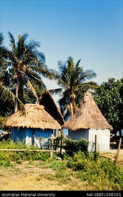 New Caledonia - containers with false roofs in a traditional style
