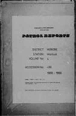 Patrol Reports. Morobe District, Wantoat, 1968 - 1969