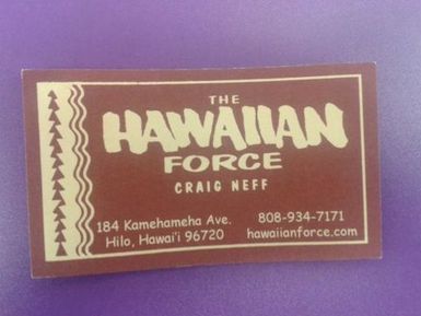 Business card 'Hawaiian Force'