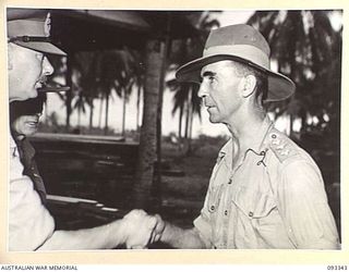 LAE AREA, NEW GUINEA, 1945-06-30. DURING HIS TOUR OF INSPECTION OF AUSTRALIAN TROOPS IN THE LAE AREA, HIS ROYAL HIGHNESS, THE DUKE OF GLOUCESTER, GOVERNOR GENERAL OF AUSTRALIA (2) VISITED CORPS OF ..