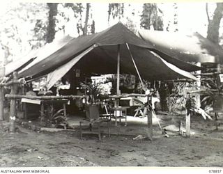 TOROKINA, BOUGAINVILLE ISLAND. 1945-02-04. THE TENT SURGERY OF THE 63RD DENTAL UNIT