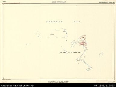 Papua New Guinea, Trobriand Island, Road Inventory Series, Sheet 33, 1:250 000, 1967