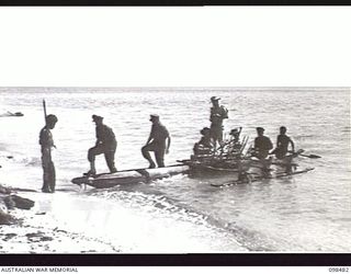 KOIL ISLAND, NEW GUINEA, 1945-10-31. A VISIT TO KOIL ISLAND WAS ARRANGED BY THE RED CROSS FOR THE PURPOSE OF MEDICAL INSPECTION OF THE NATIVE INHABITANTS. THE VISITING PARTY CONSISTED OF AN ..
