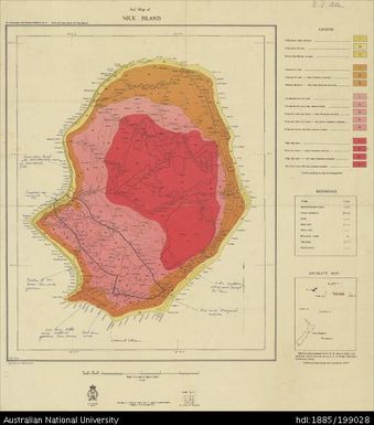 Niue, Soil Map of Niue Island, 1958, 1:63 360
