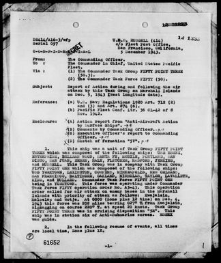 USS RUSSELL - Act Rep, 12/5/43, Marshall Islands