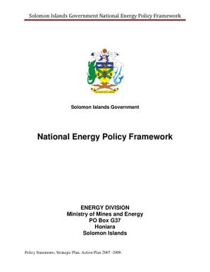 Solomon Islands government national energy policy framework.