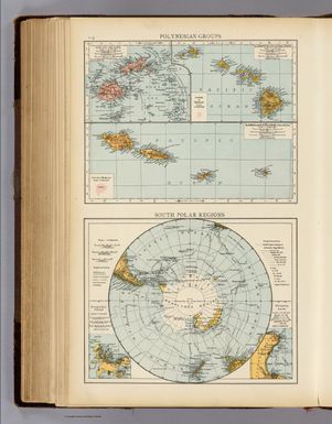 Polynesian Groups (composed of) Fiji, Viti, Islands; Sandwich, Hawaii, Islands; Samoa or Navigator Islands. South Polar Regions. (with) Kerguelen Island. (with) Victoria Land. (Published at the office of "The Times," London, 1895)