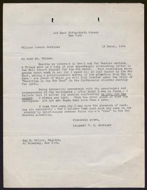 [Letter from William Howard Gardiner to Guy M. Walker - March 18, 1924 Copy]